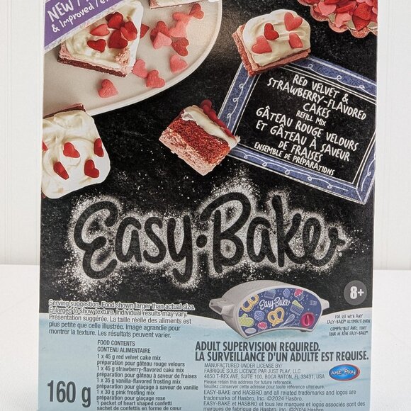 Easy Bake Red Velvet & Strawberry Flavored Cakes Refill Mix 160g Just Play New - Picture 1 of 7